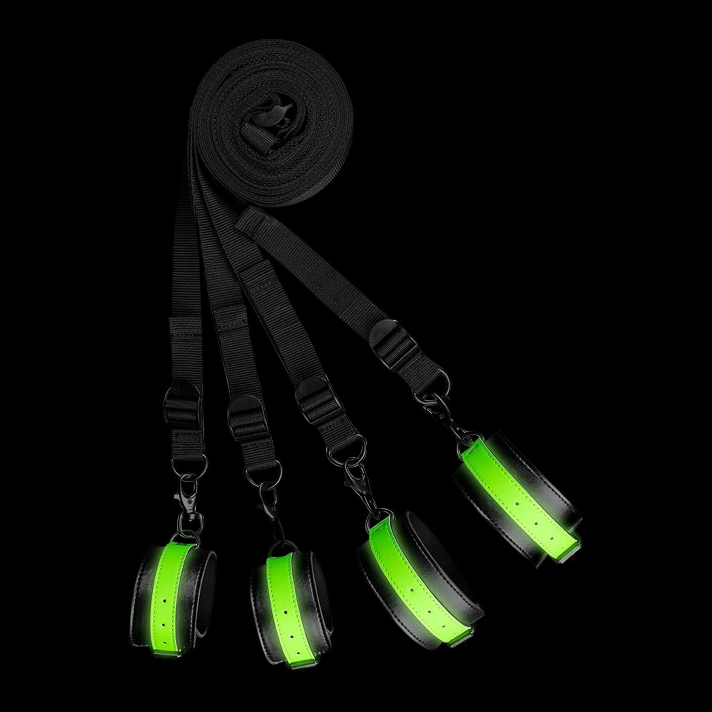 bed-bindings-restraint-kit-Neongroen-Zwart-2