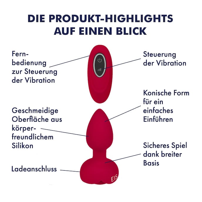Analvibrator Rosen-Analplug mit LED-Licht, 9,5 cm rot online kaufen Analvibrator Rosen-Analplug mit LED-Licht, 9,5 cm rot online kaufen