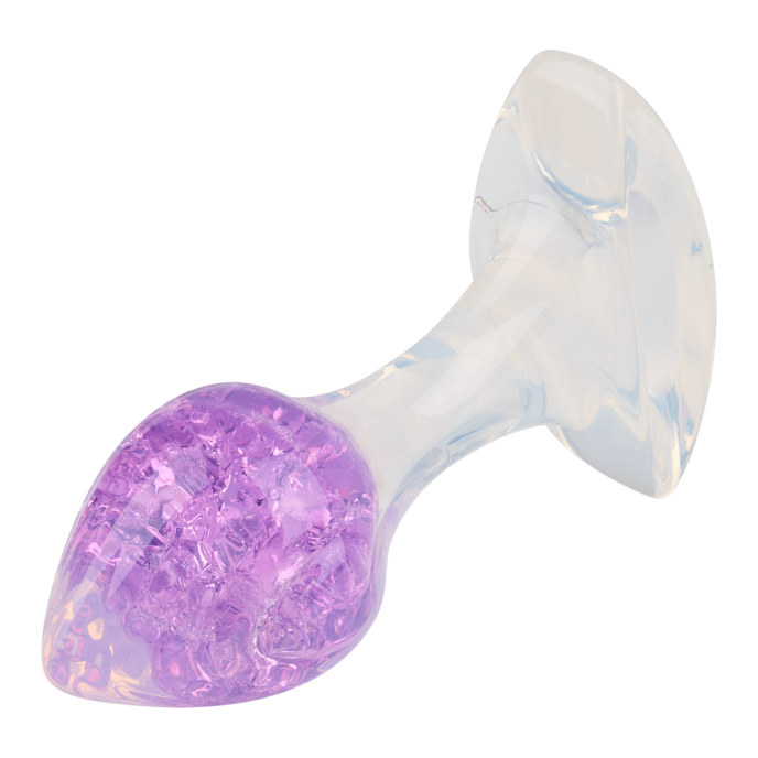 schimmernder-analplug-aus-silikon;-8-5-cm-Lila-Transparent-1