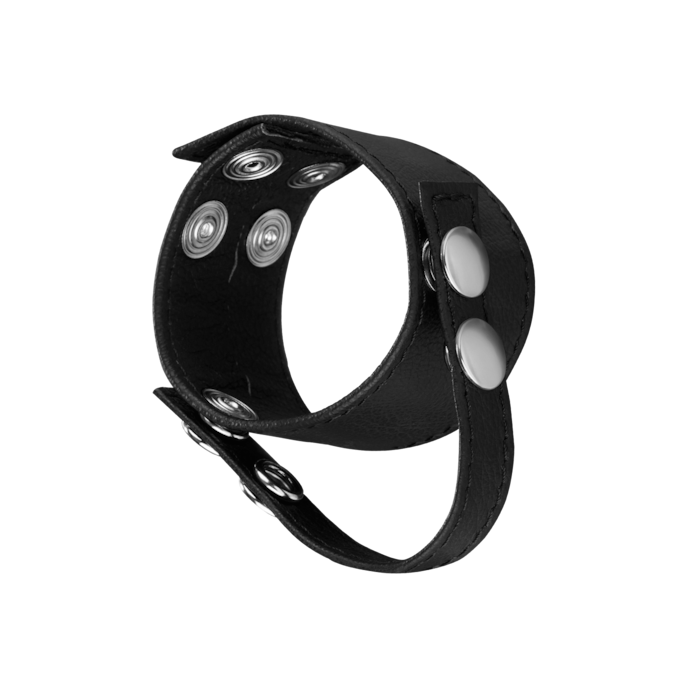 gaine-luxueuse-en-cuir-pour-pénis-Argent-Noir-1