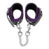 leder-handschellen-mit-kette-Lila-Schwarz-Silber-2