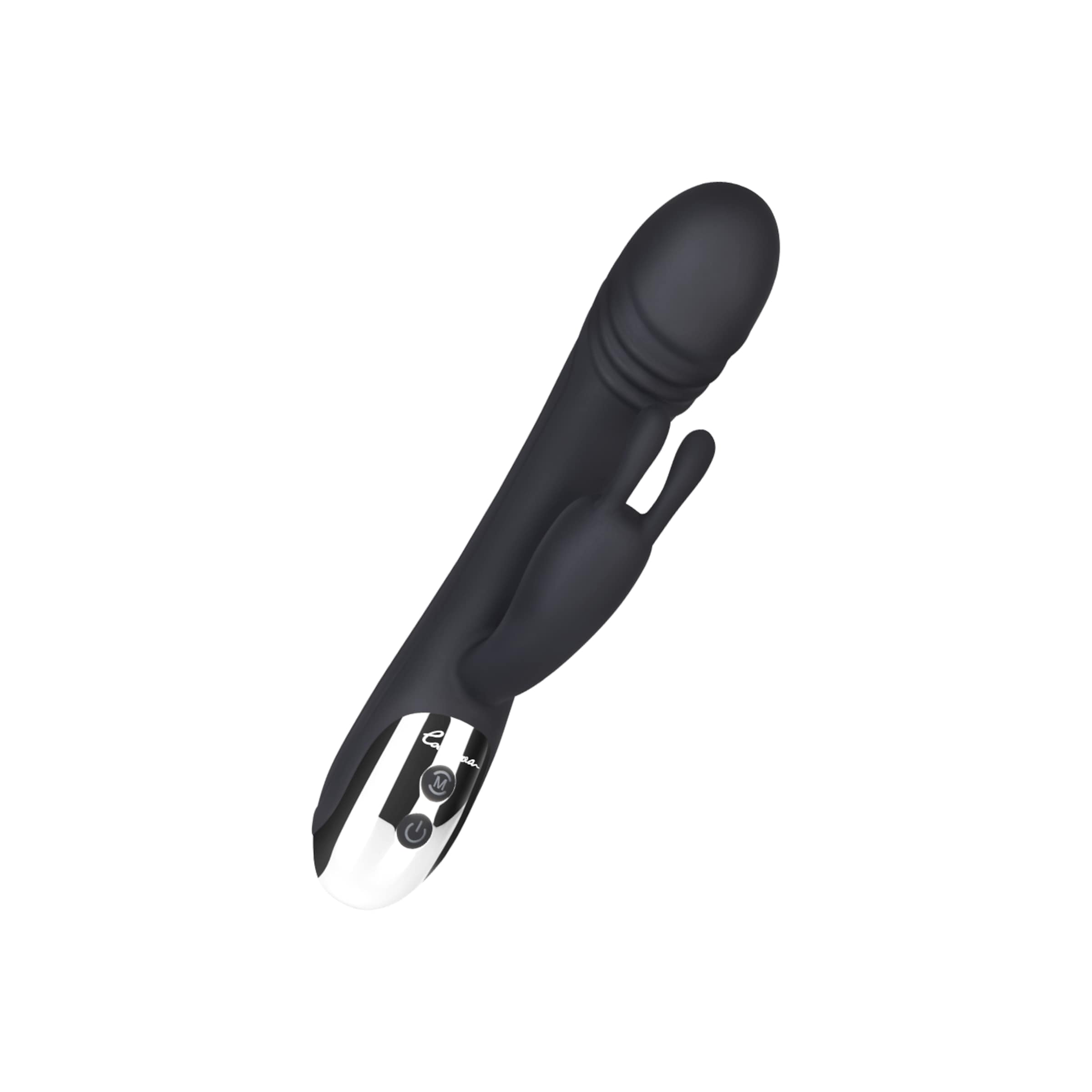 rabbit-van-siliconen-21-cm-Zilver-Zwart-1