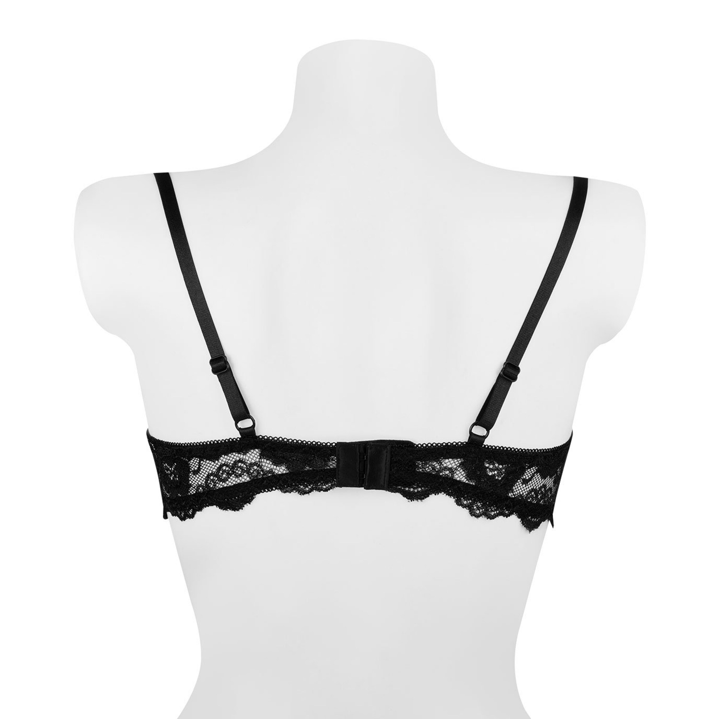 soutien-gorge-hy]-relevé-avec-dentelle-hy]fleurie-1/2-coupe-Noir-3