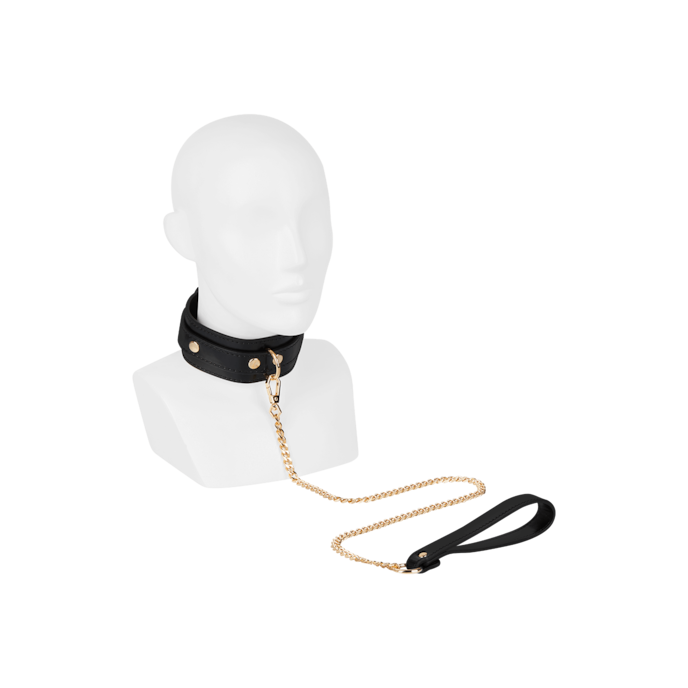 halsband-inclusief-riem-Goud-Zwart-1