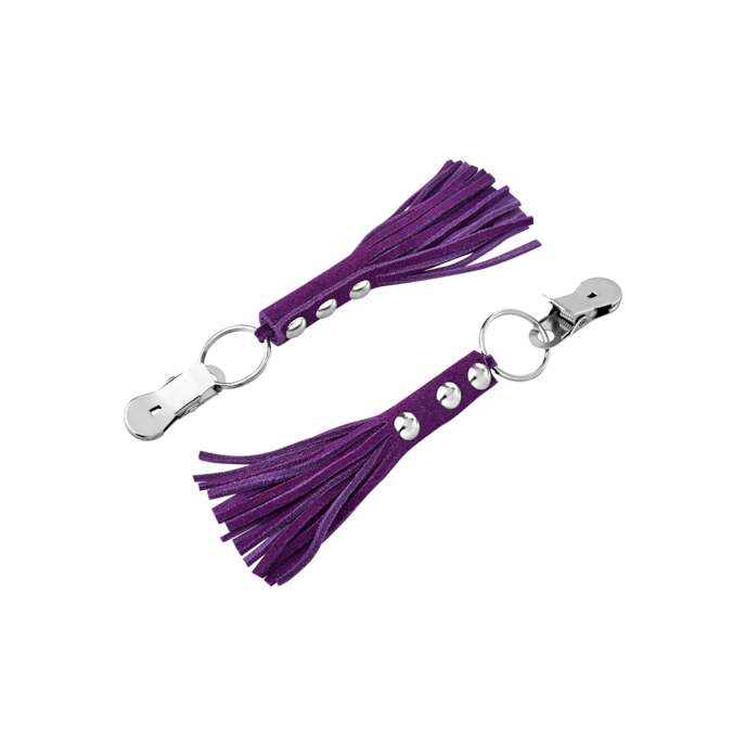 tepelklemmen-met-leren-kwastjes-Lila-Silber-1