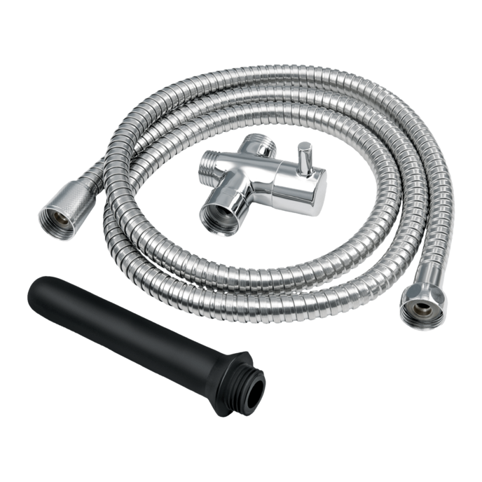 shower-douche-system-with-diverter-Schwarz-Silber-1