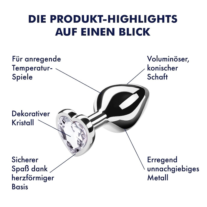 Analplug Metall-Analplug mit Kristall, 8 cm silber online kaufen Analplug Metall-Analplug mit Kristall, 8 cm silber online kaufen