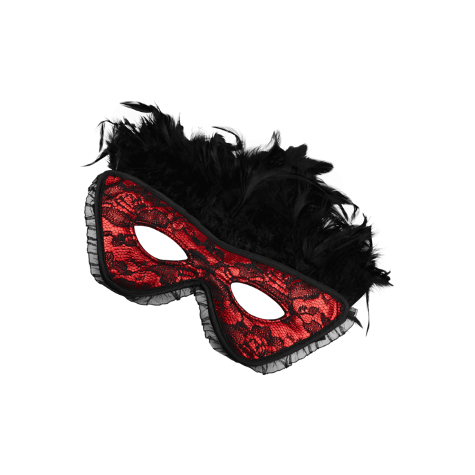 verleidelijk-masker-met-veren-Rot-Schwarz-1