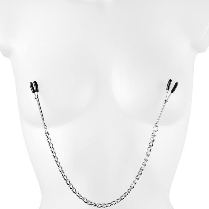 rubberen-tepelklem-met-ketting-Schwarz-Silber-1