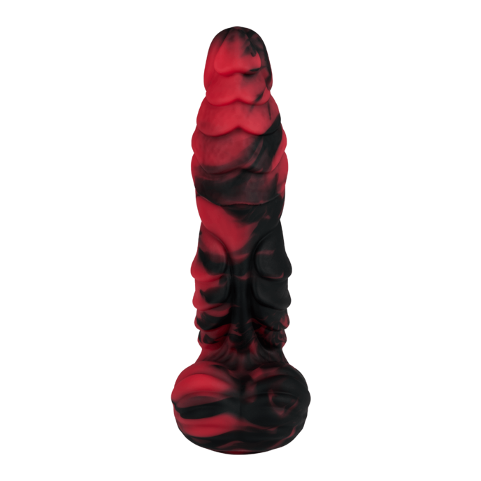 imposanter-monster-dildo-25-cm-Rot-Schwarz-4