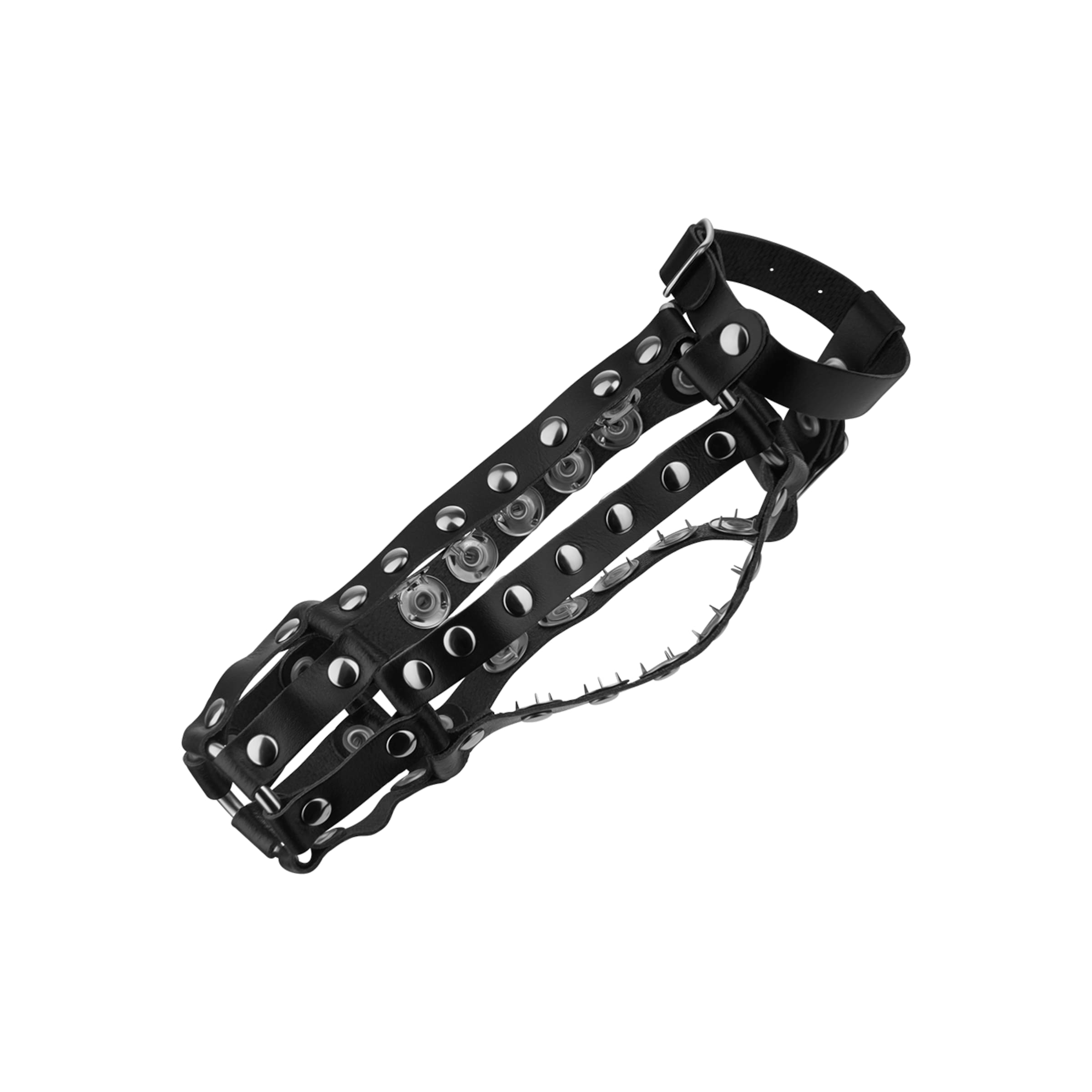 cage-à-pénis-avec-épines-internes-Argent-Noir-2