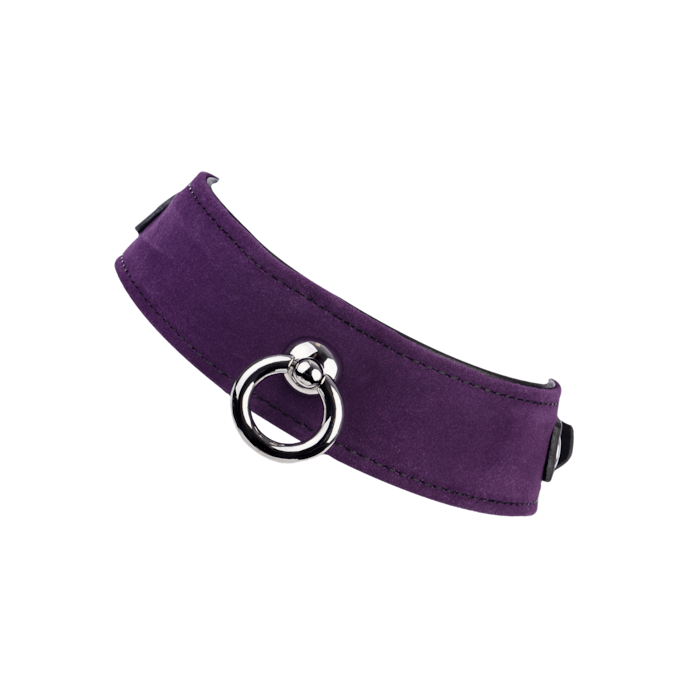 collier-en-cuir-avec-o-ring-Noir-Violet-1
