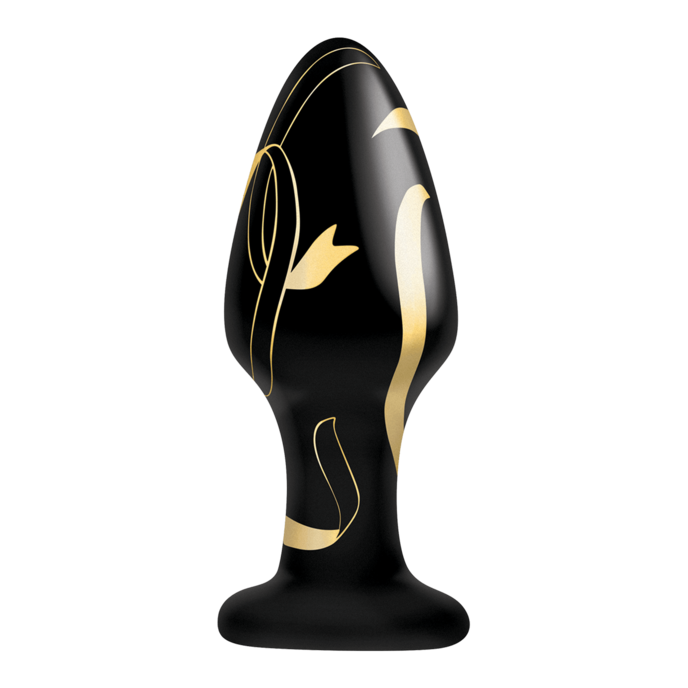 handblown-glass-plug---4-inch-10-1-cm-Noir-Or-2