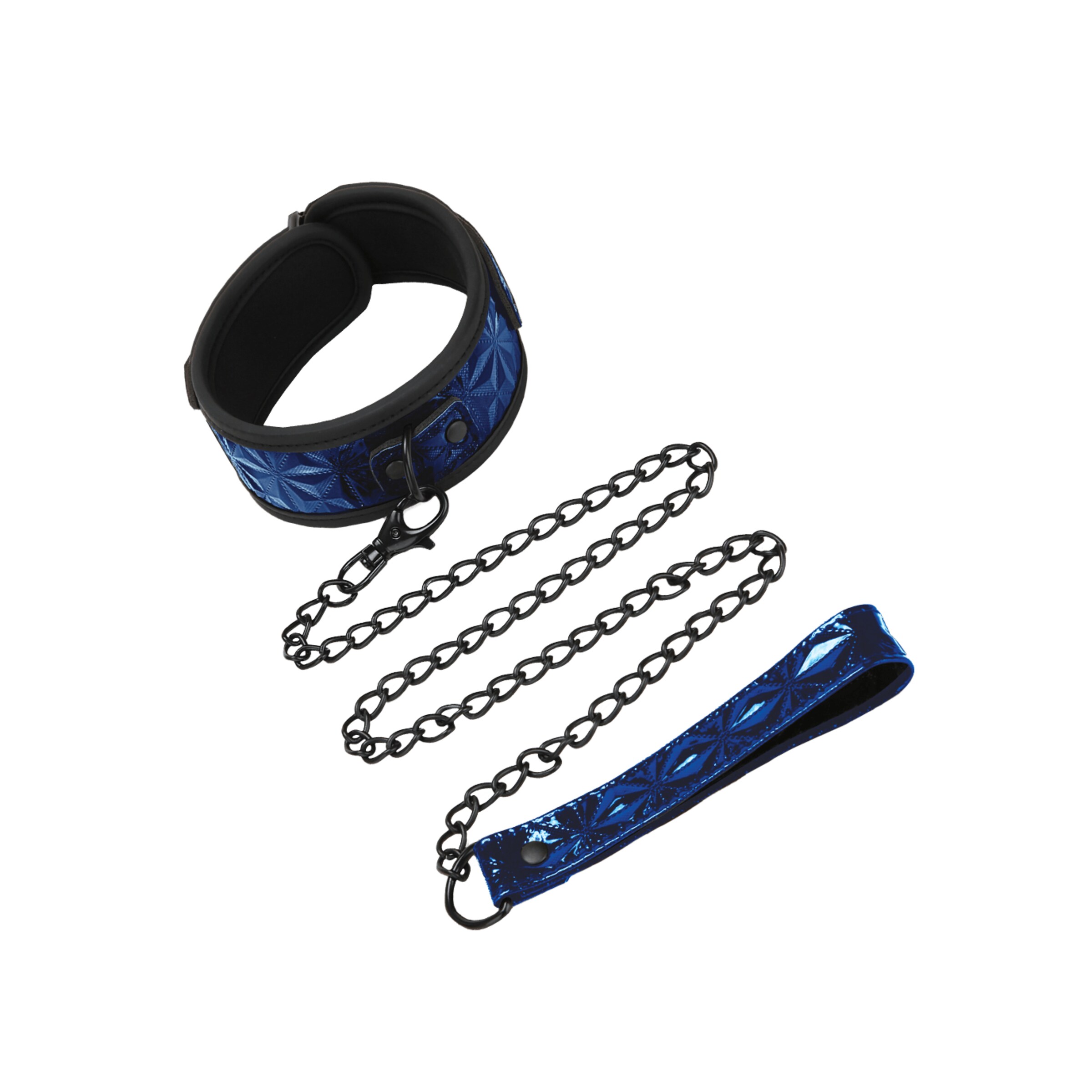 collar-&-leash-set-Blauw-Zwart-1