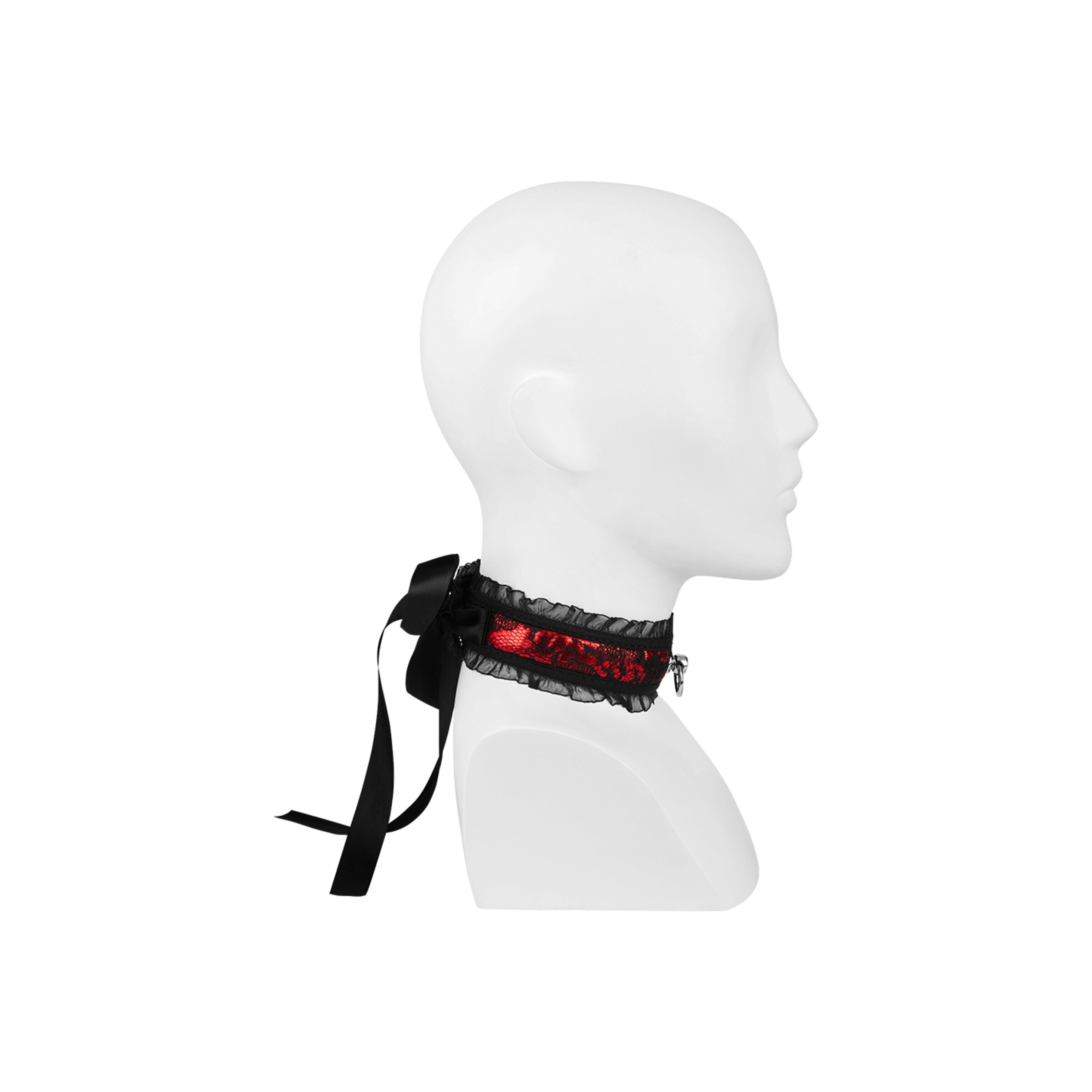 speelse-halsband-met-o-ring-Rood-Zwart-2