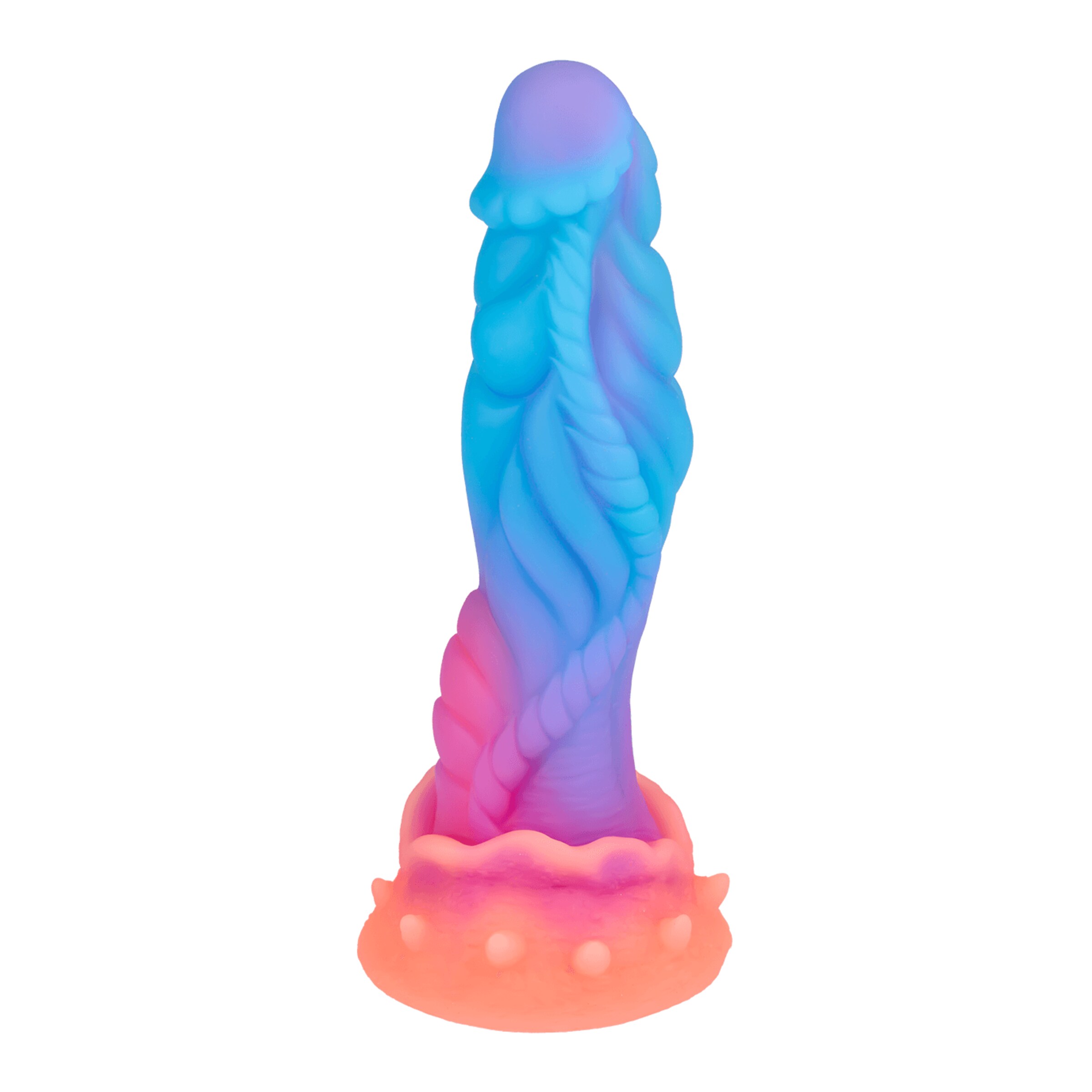 gestructureerde-monsterdildo-met-zuignapvoeten-23-cm-Blauw-Oranje-Paars-Pink-2