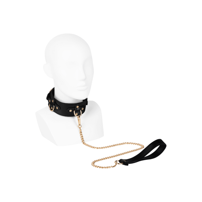 verruchte-halsband-inclusief-riem-Goud-Zwart-1