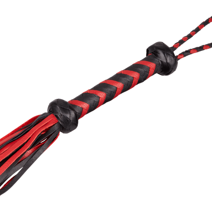 gevlochten-riemenzweep-Rot-Schwarz-3