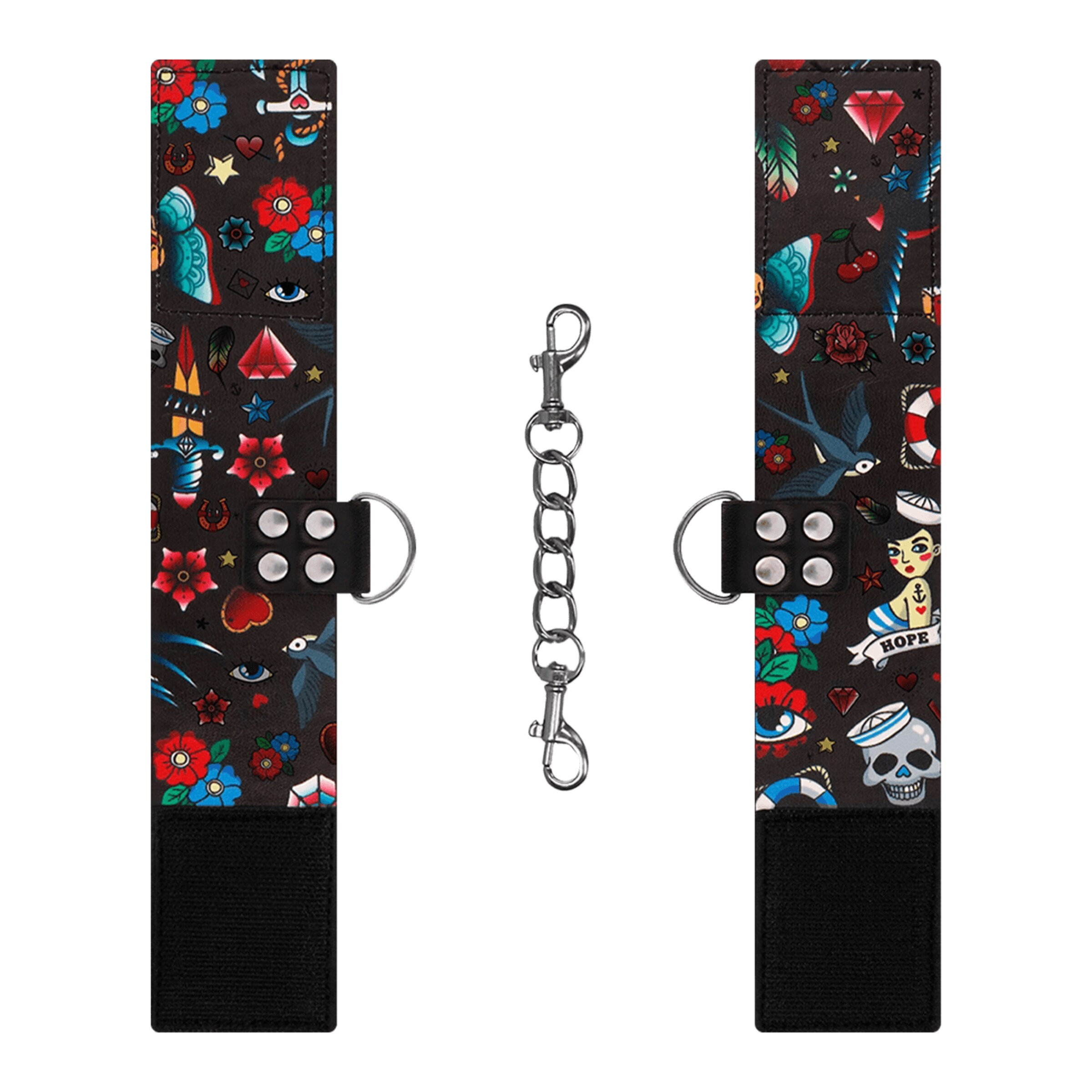 printed-hand-cuffs-Bunt-Schwarz-2