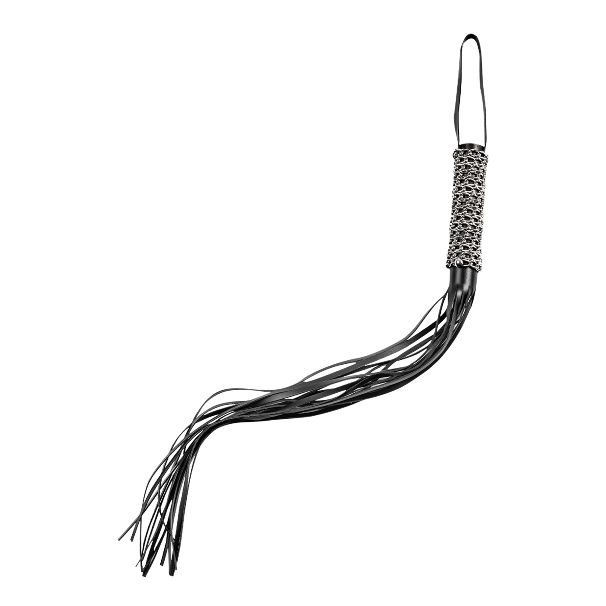 kurze-lederpeitsche-mit-metallkette-Schwarz-Silber-2