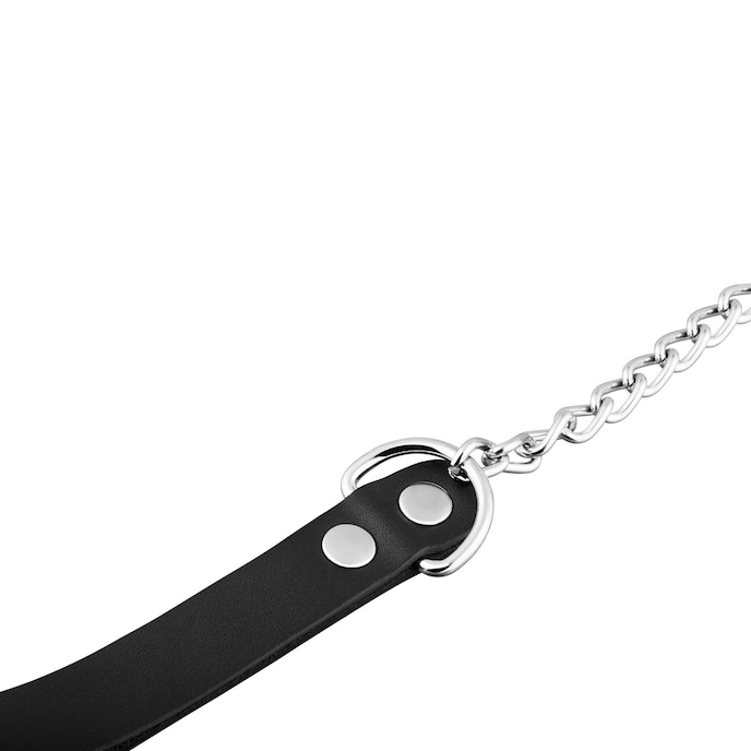 laisse-courte-avec-chaîne-en-métal-Argent-Noir-3