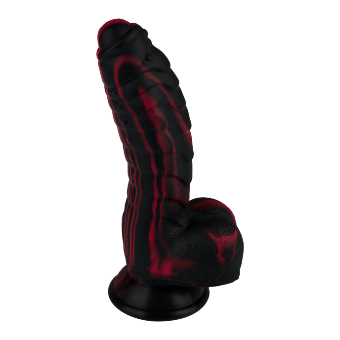 monsterdildo-van-siliconen-17-cm-Rood-Zwart-2