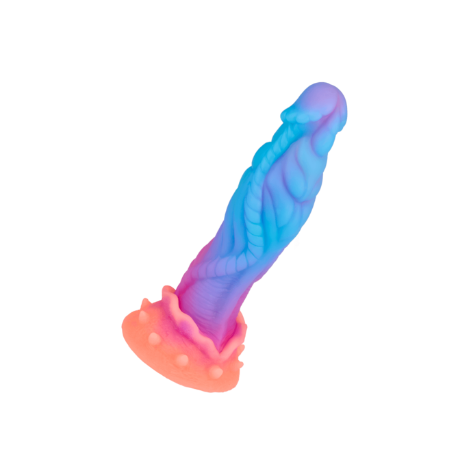gestructureerde-monsterdildo-met-zuignapvoeten-23-cm-Blauw-Oranje-Paars-Pink-1