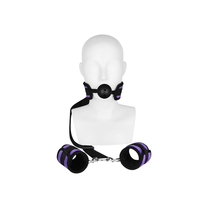 mouthgag-with-cuffs-2-delen-Lila-Schwarz-4