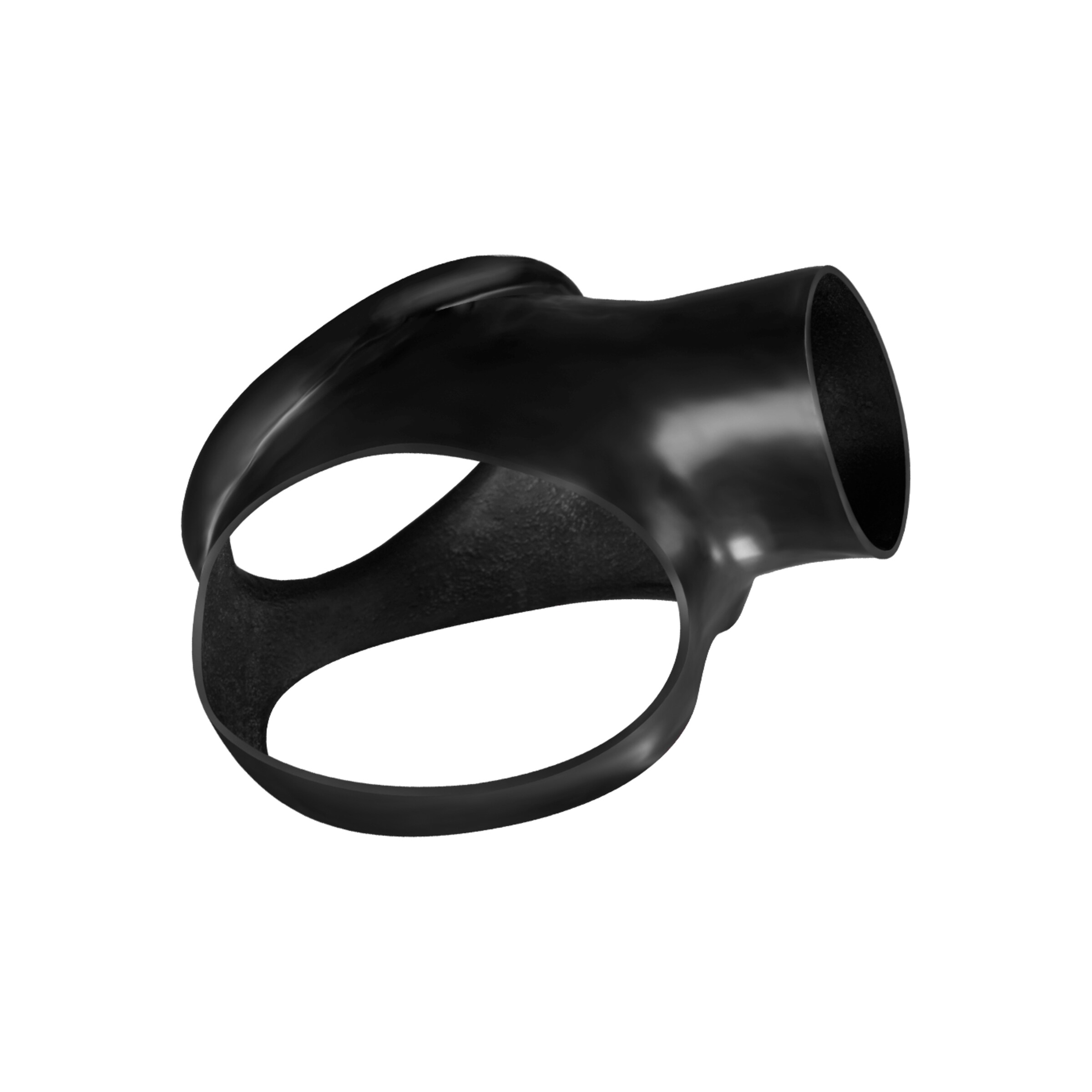 manchette-en-latex-pour-pénis-avec-séparateur-de-testicules-hy]-Noir-3