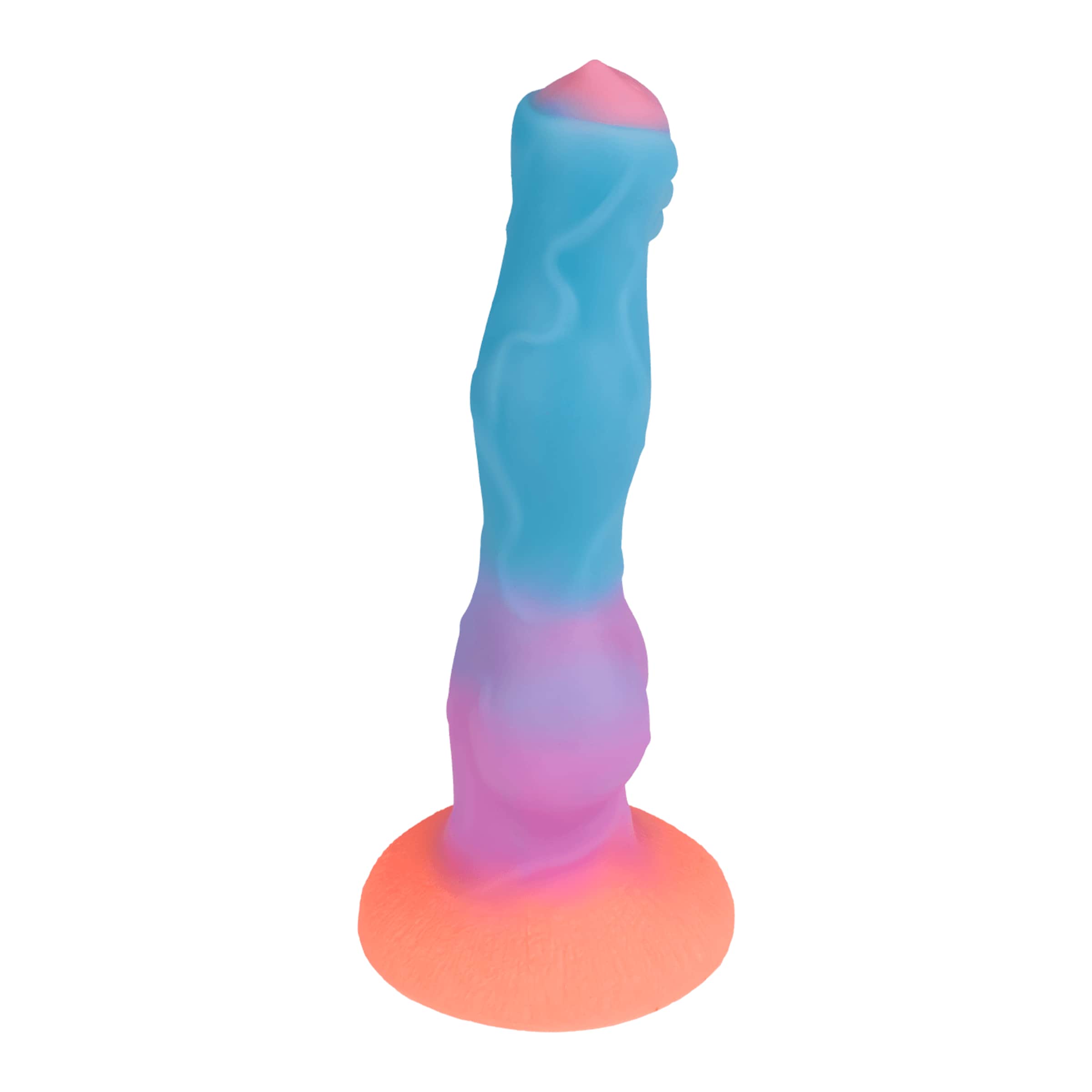 glinsterende-natuurlijke-vibrator-met-zuignapvoeten-22-cm-Blauw-Oranje-Paars-2