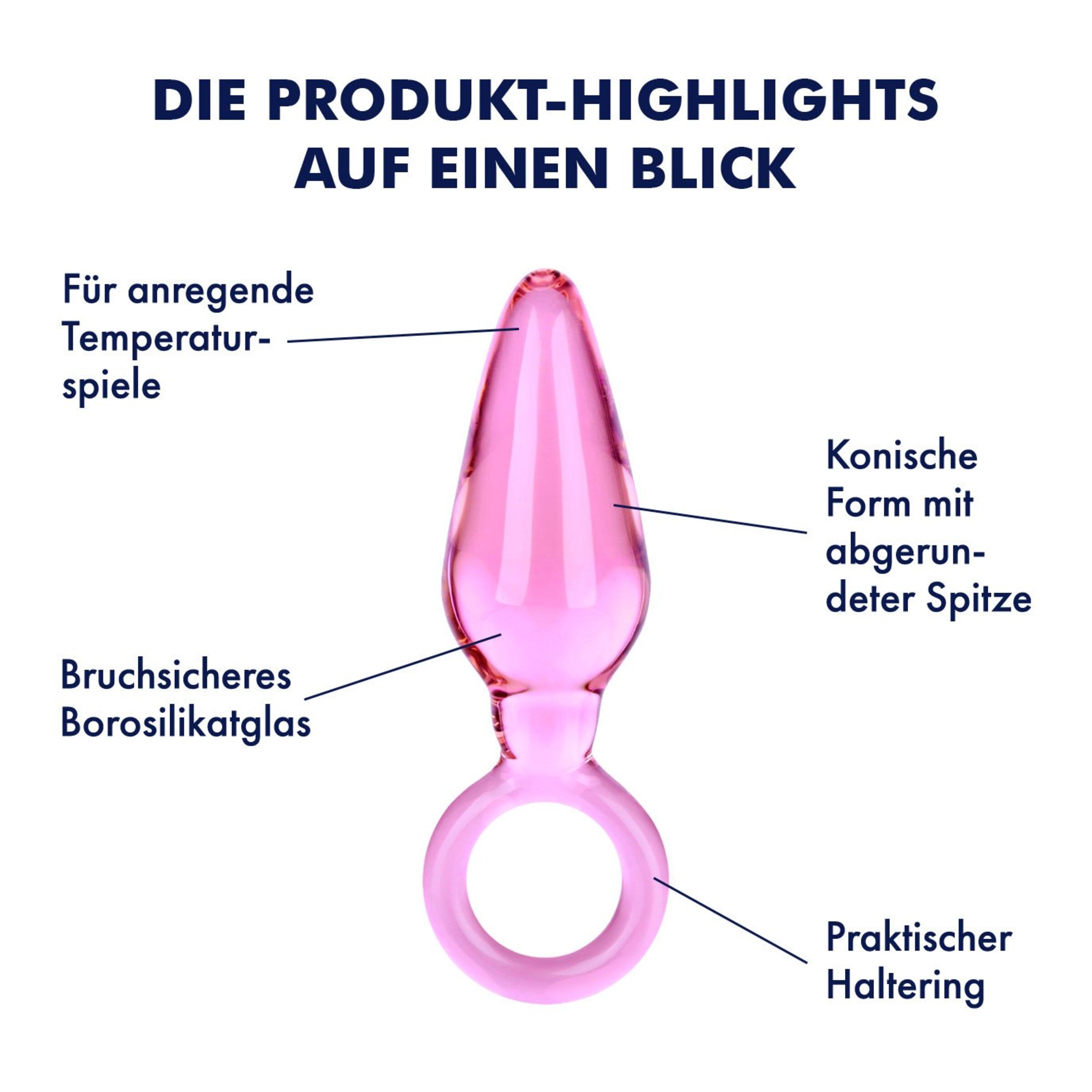 Analplug Konischer Analdildo mit Griff, 13 cm rosa  online kaufen