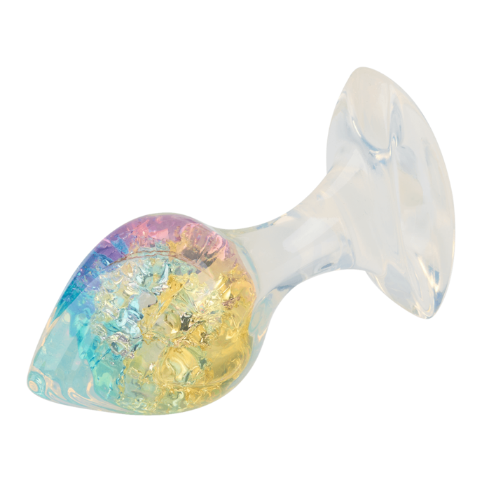 schimmernder-analplug-aus-silikon;-9-5-cm-Bunt-Transparent-1