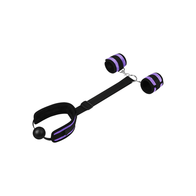 mouthgag-with-cuffs-2-delen-Lila-Schwarz-6