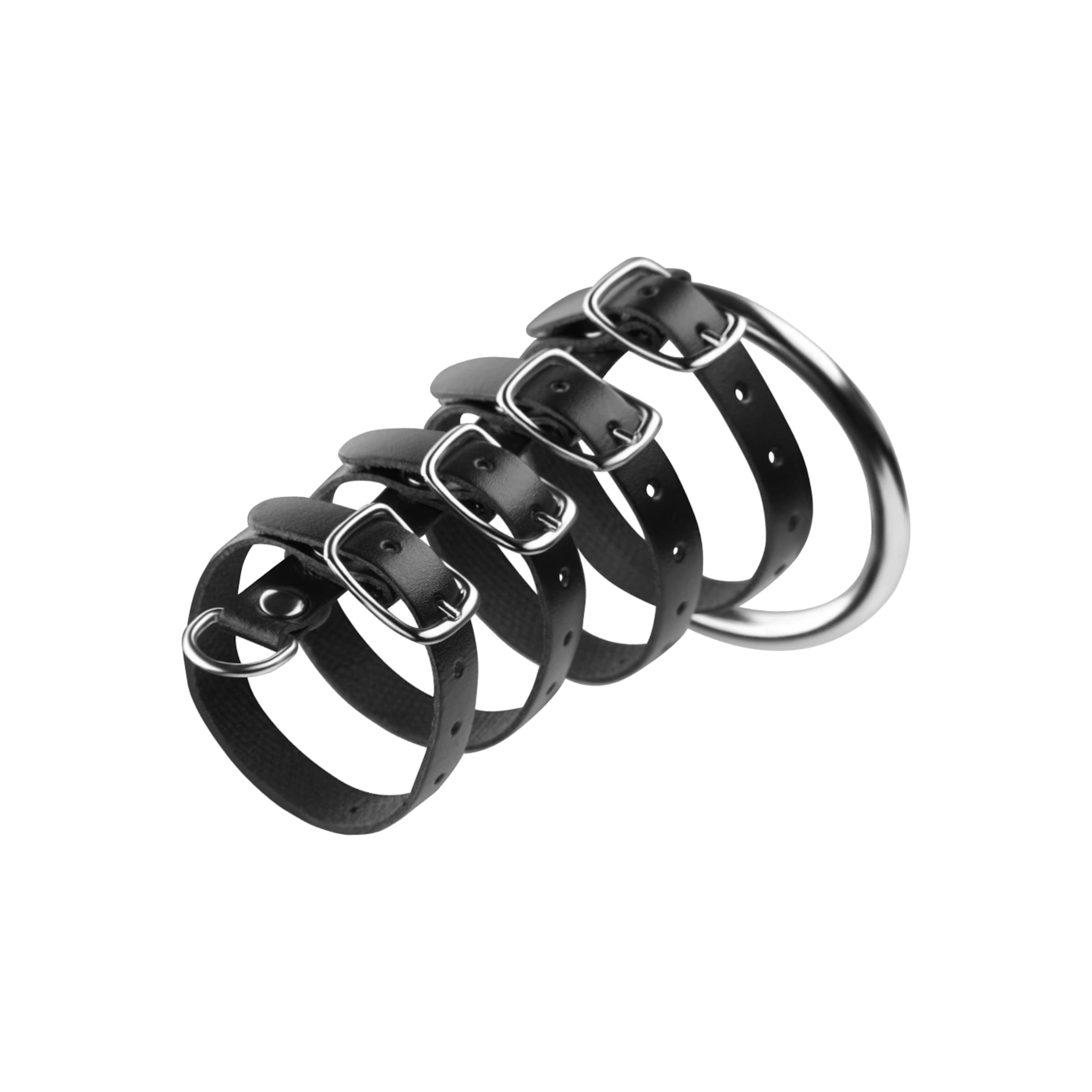 anneau-pénien-avec-sangles-5-cm-Argent-Noir-2