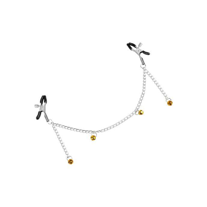 pinces-à-tétons-avec-clochettes-Argent-Noir-Or-1