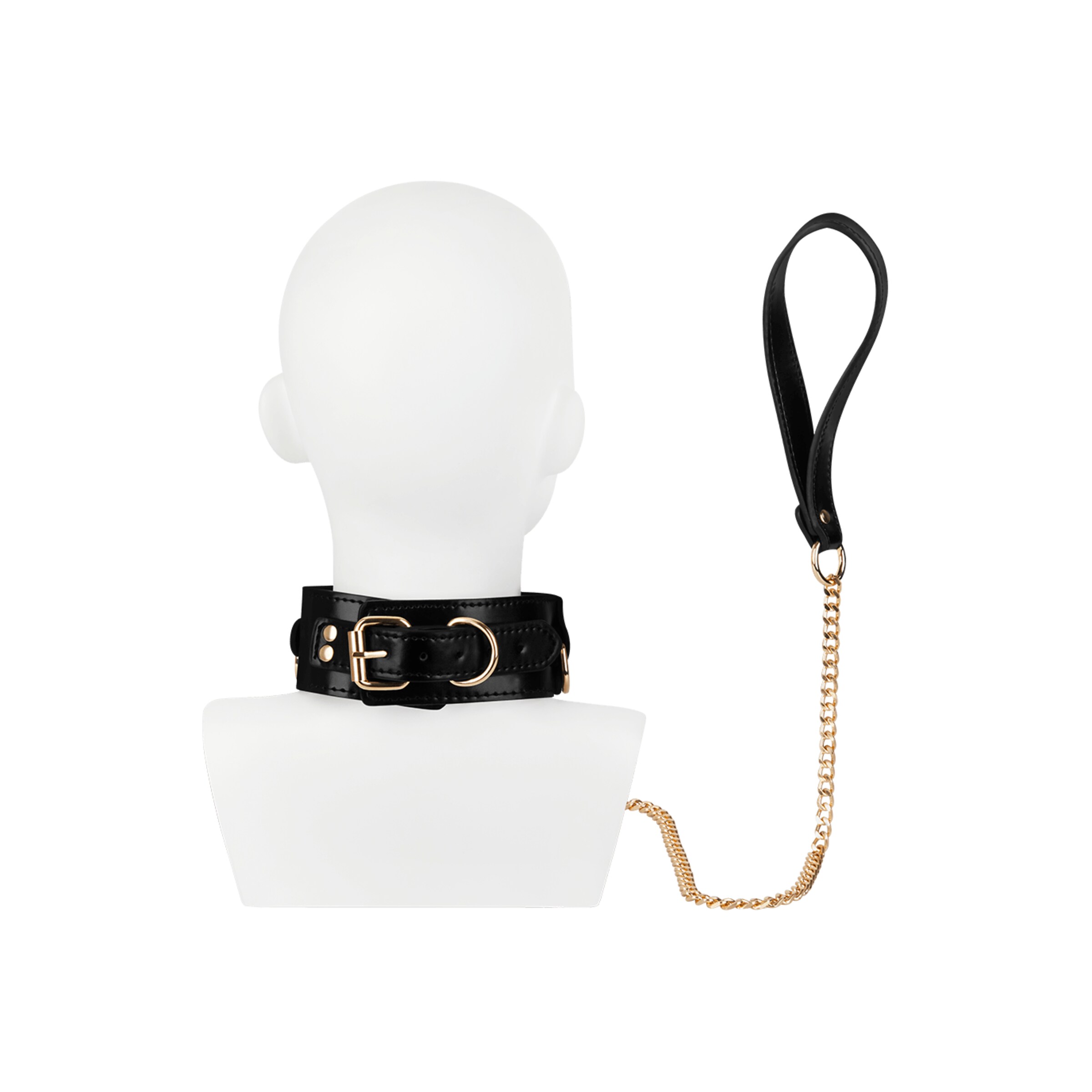 verruchte-halsband-inclusief-riem-Goud-Zwart-2