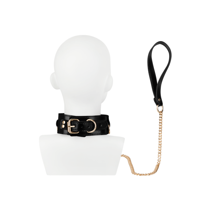 verruchte-halsband-inclusief-riem-Goud-Zwart-2