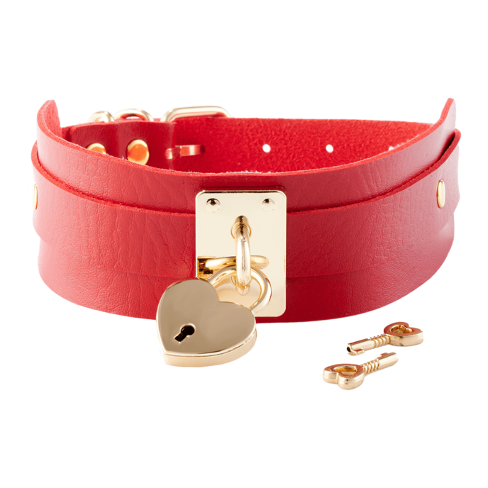 heart-lock-key-collar-Gold-Rot-4
