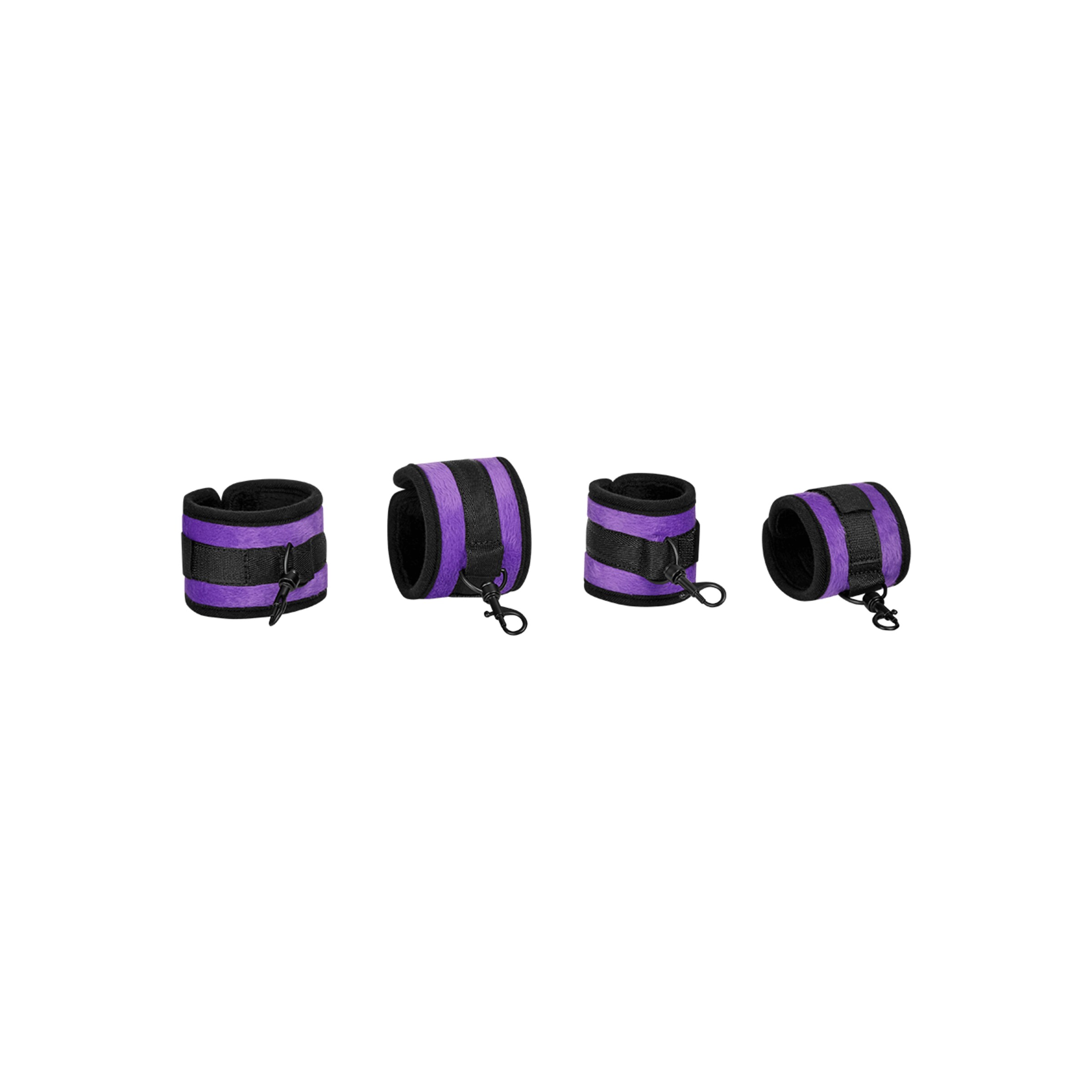 ensemble-de-menottes-souples-pour-mains-et-pieds-hy]-3-pièces-Noir-Violet-2