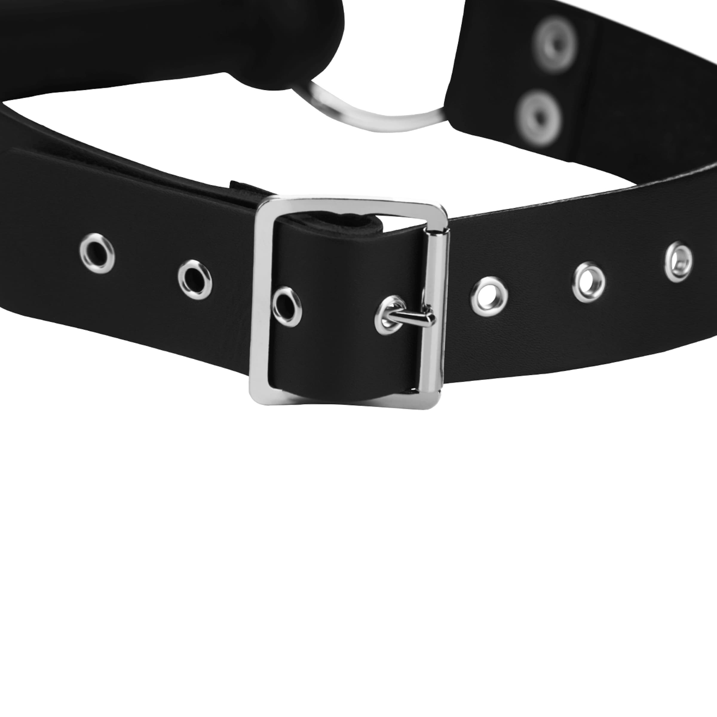 mondknevel-met-riem-Zilver-Zwart-3