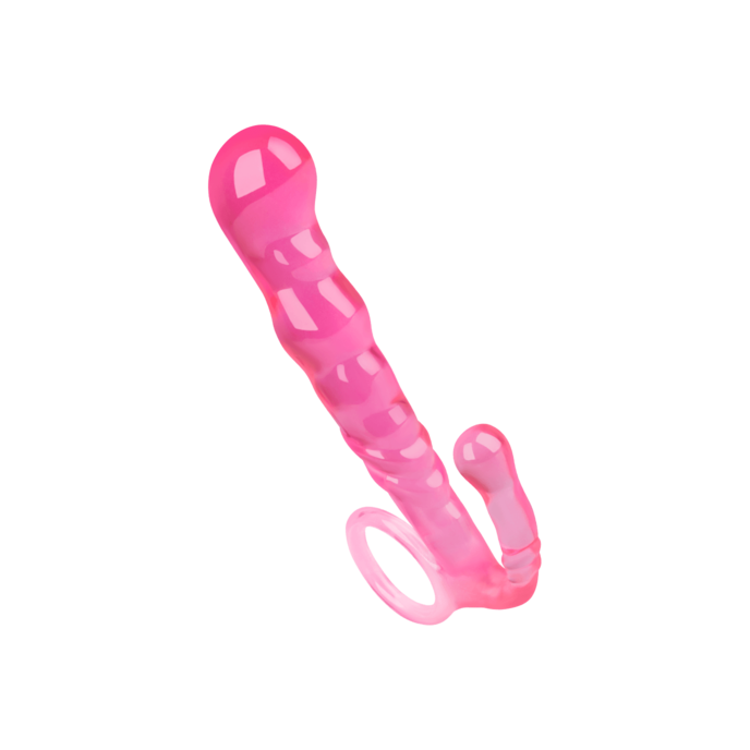 smalle-anaaldildo-met-golvende-structuur-12-cm-Pink-1
