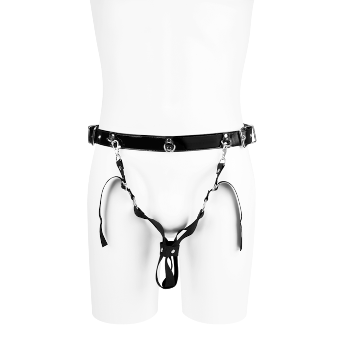 riem-in-laklook-met-afneembare-peniskooien-Zwart-3