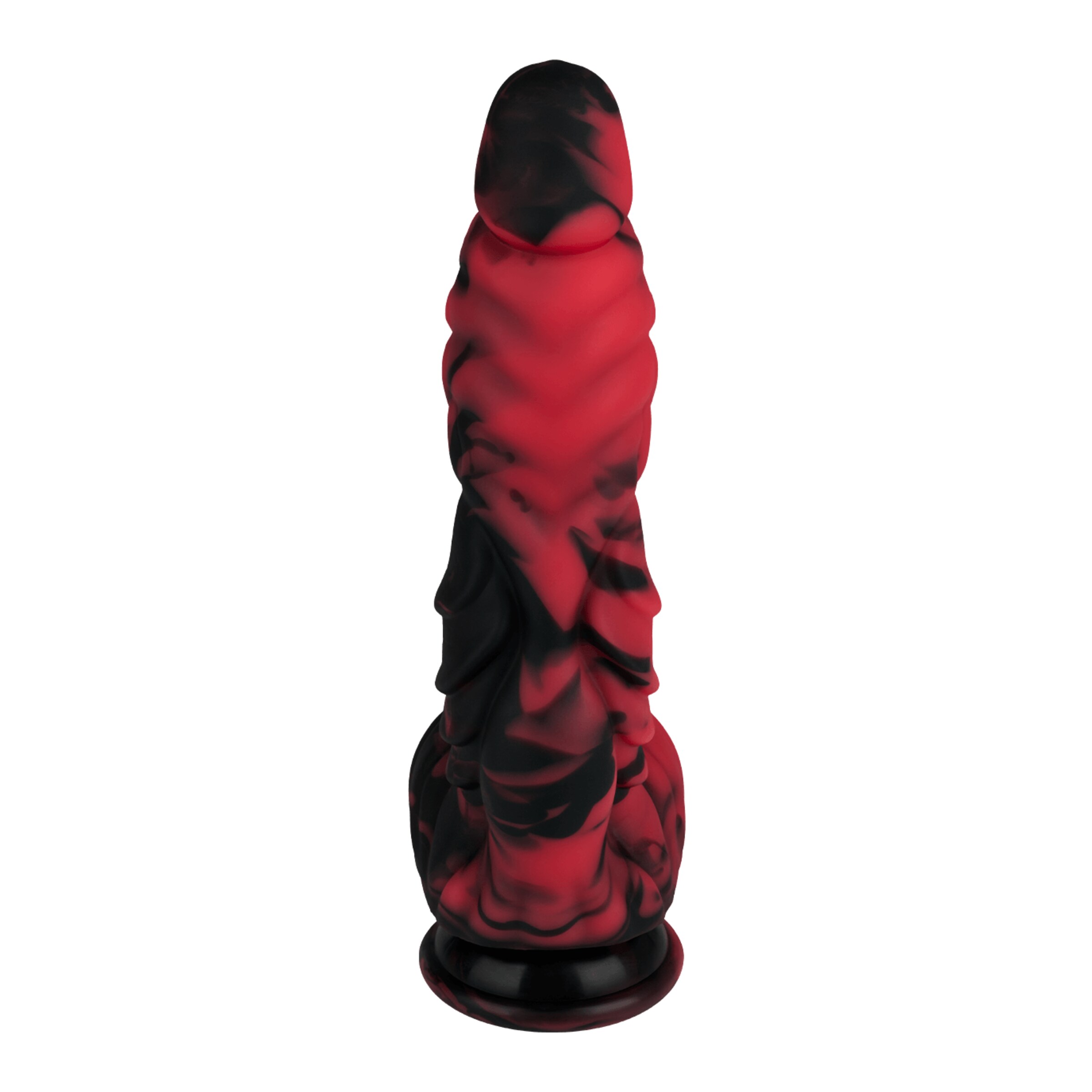 imposanter-monster-dildo-25-cm-Rot-Schwarz-3
