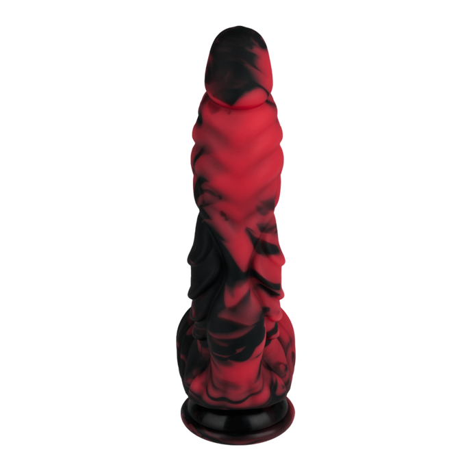 imposanter-monster-dildo-25-cm-Rot-Schwarz-3