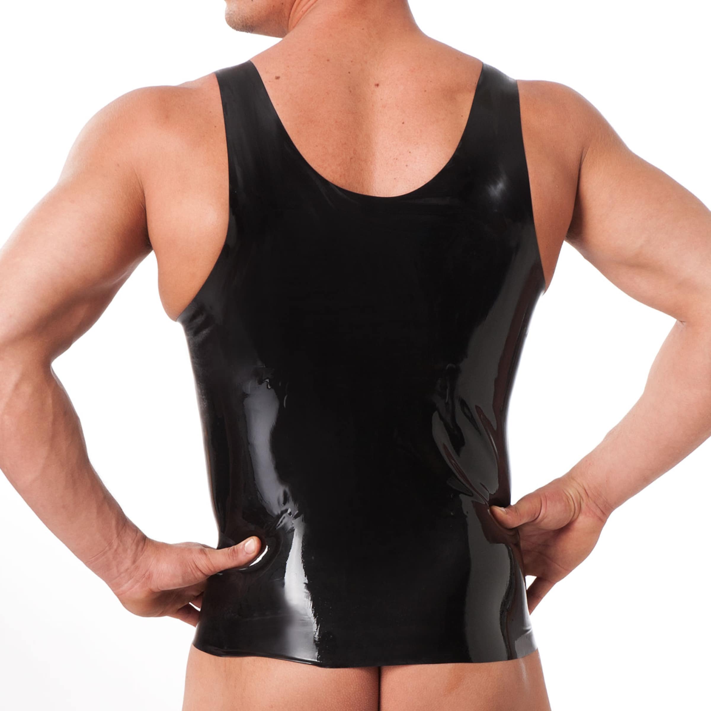 nauwsluitend-wet-look-shirt-Zwart-2