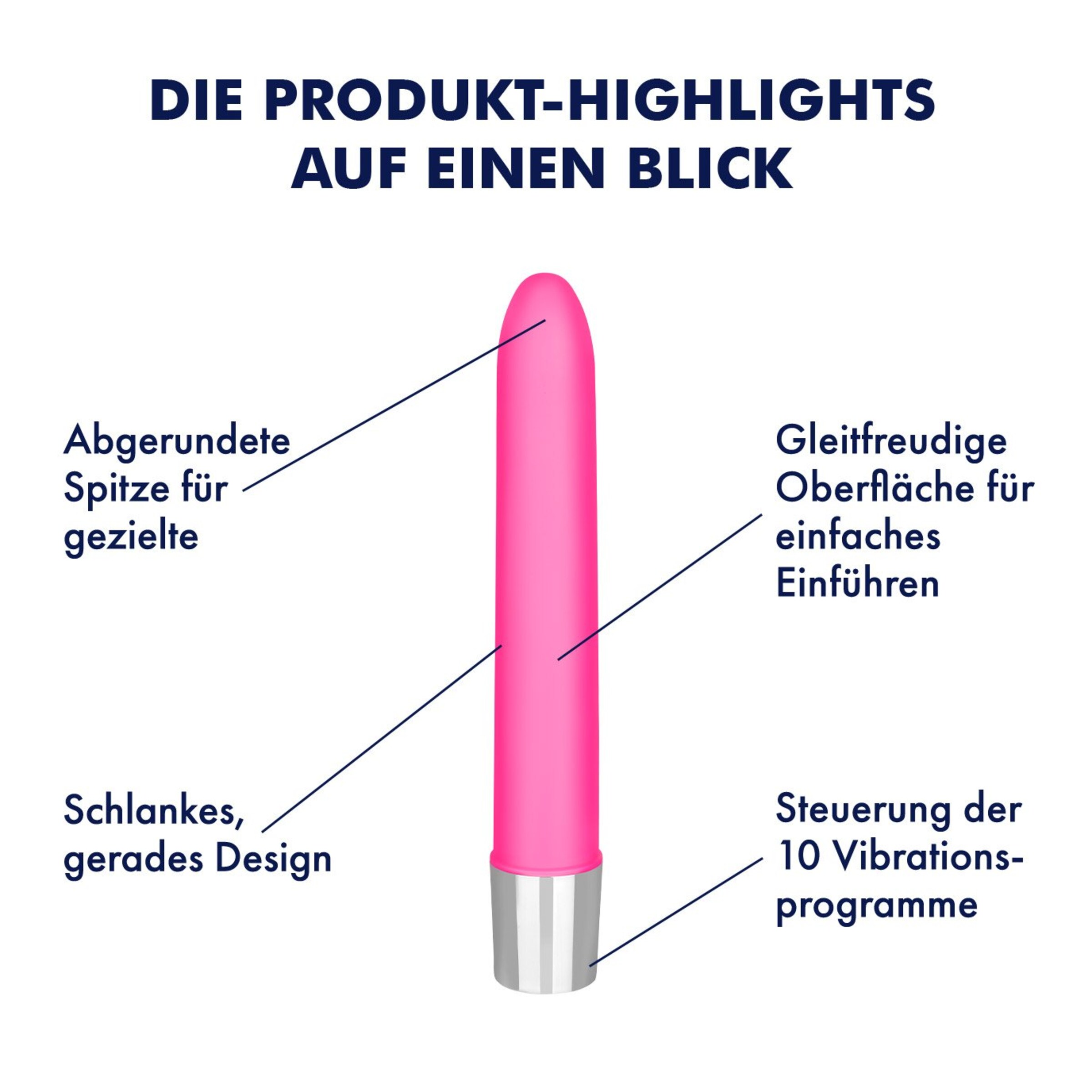 Eleganter Vibrator, 18,5 cm silber  online kaufen
