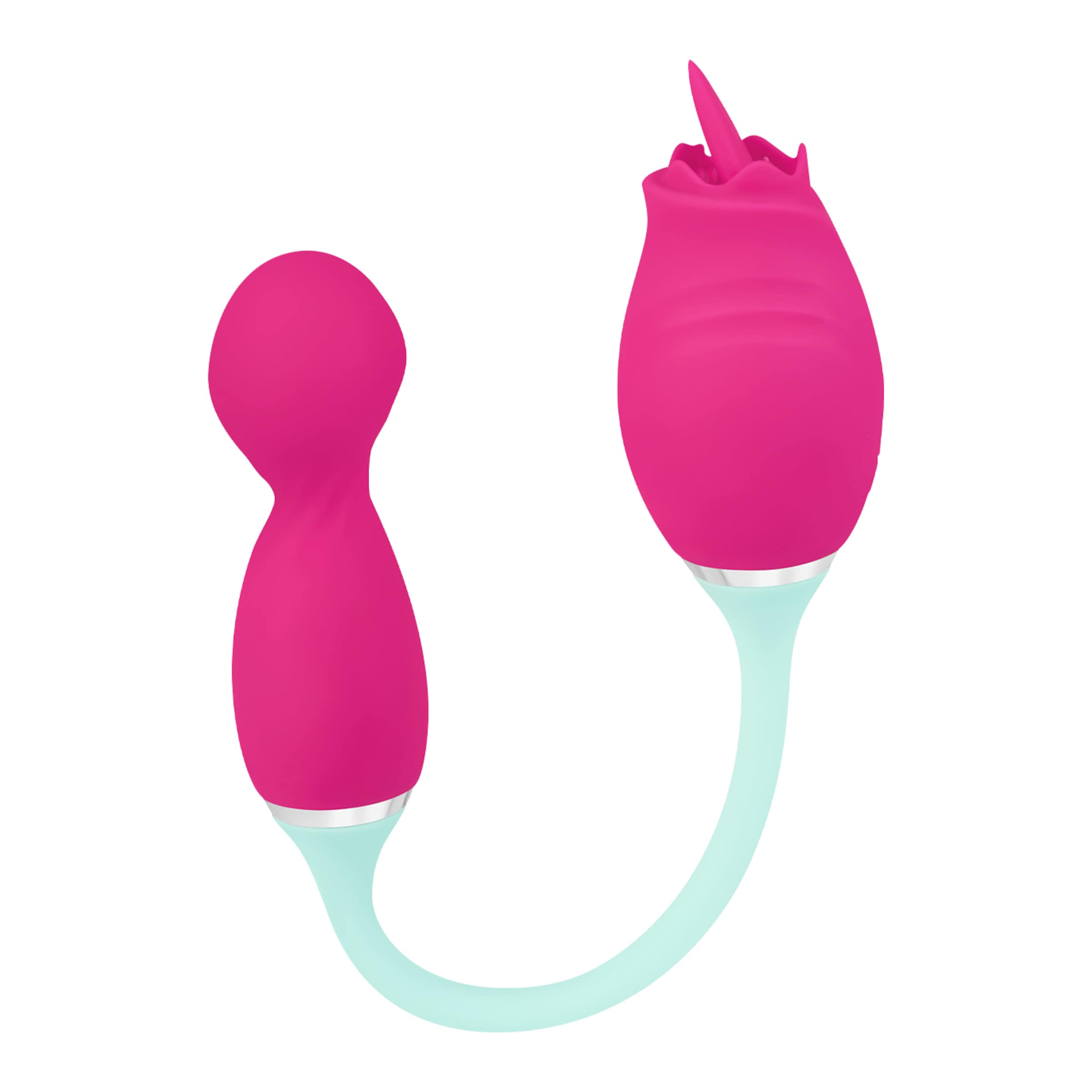 vibromasseur-2-en-1-en-silicone-37-cm-Rose-Turquoise-2