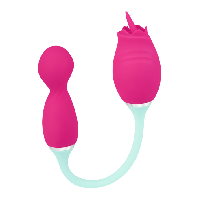 vibromasseur-2-en-1-en-silicone-37-cm-Rose-Turquoise-2