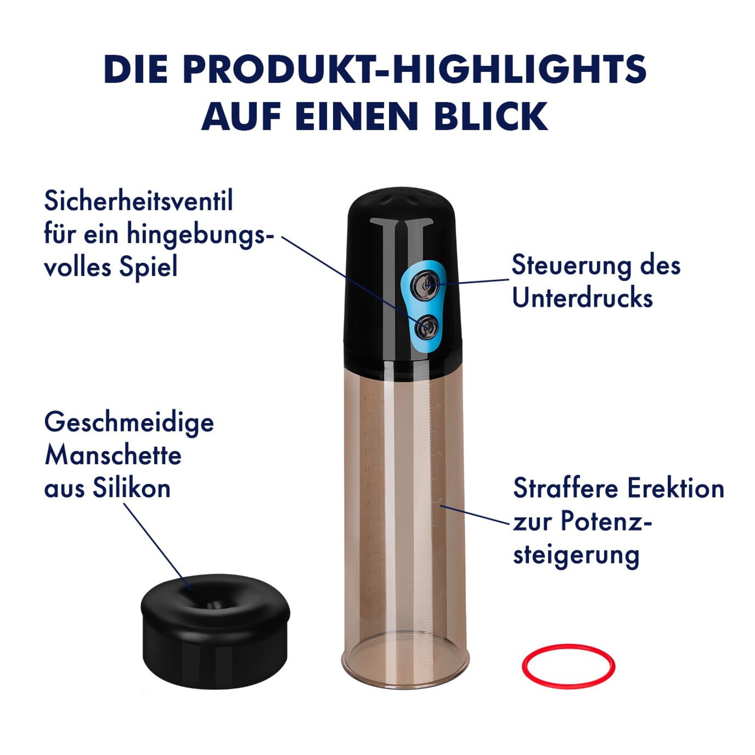 sylk gleitmittel preisvergleich Penispumpe mit 3 Manschetten, 32,5 cm natur-blass ❤️ online kaufen main image 1