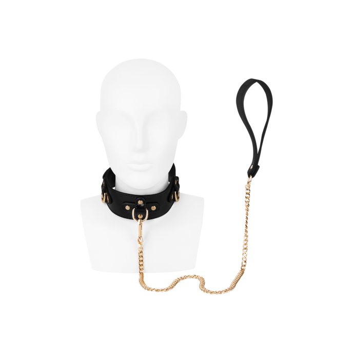 verruchte-halsband-inclusief-riem-Goud-Zwart-3
